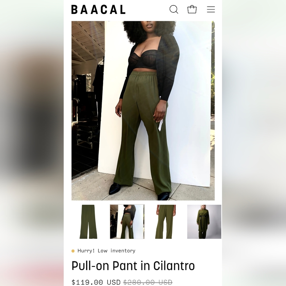 Baacal Pull On Pant (size 1 or 10/12)